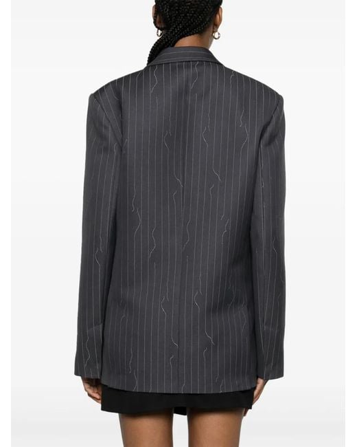 Off-White c/o Virgil Abloh Black Pinstripe-Pattern Blazer