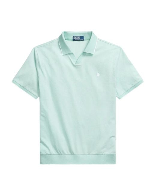 Polo Ralph Lauren Blue Jacquard Mesh Polo Shirt for men