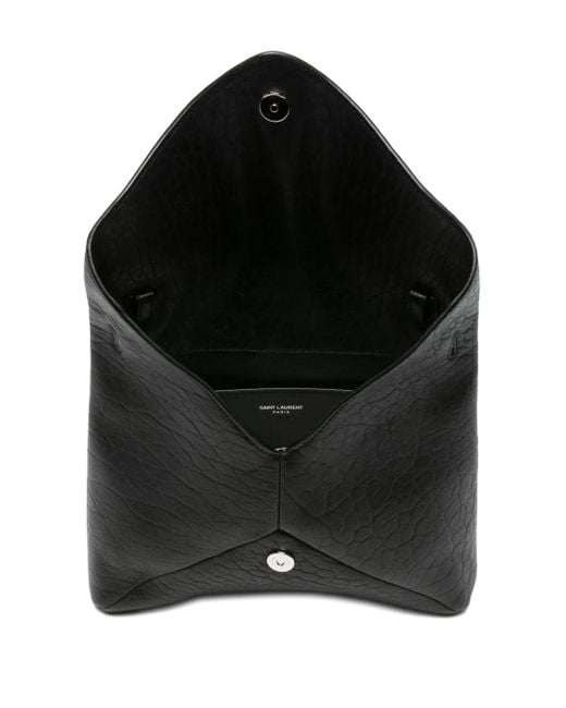 Saint Laurent Black Logo-Plaque Envelope Shoulder Bag for men
