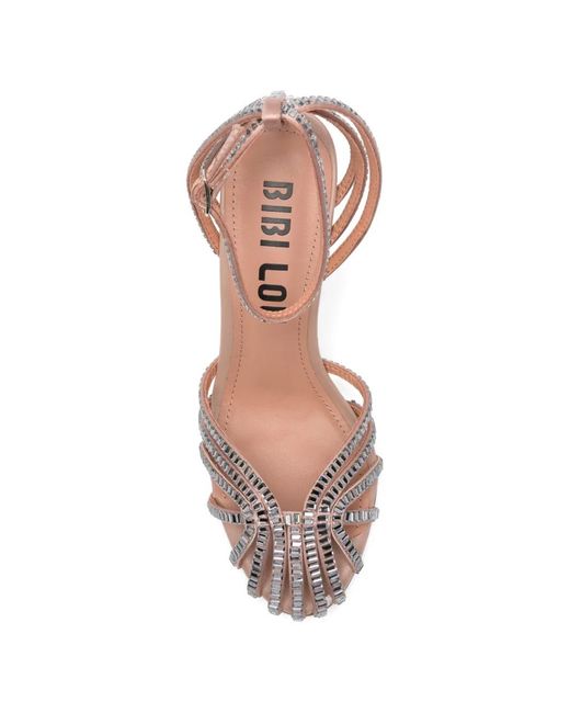 Bibi Lou White Serabi Crystal-Embellished Cage-Strap Sandals