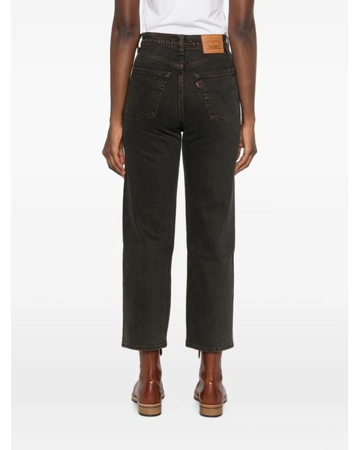 Levi's Black Logo-Patch Belt-Loop Jeans
