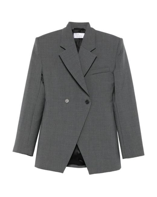 GIUSEPPE DI MORABITO Gray Asymmetrical Double-Breasted Jacket