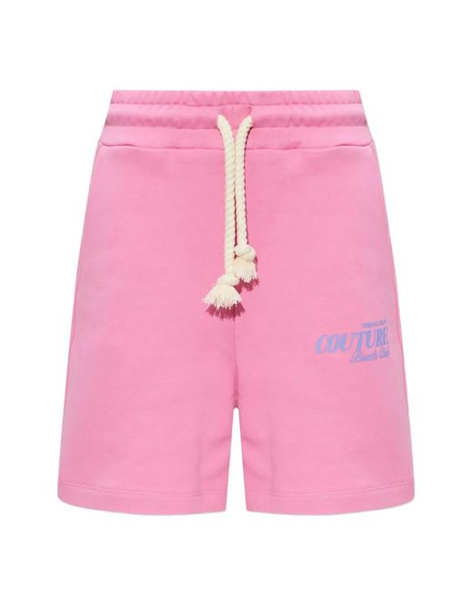Versace Jeans Couture Pink Drawstring Logo Shorts