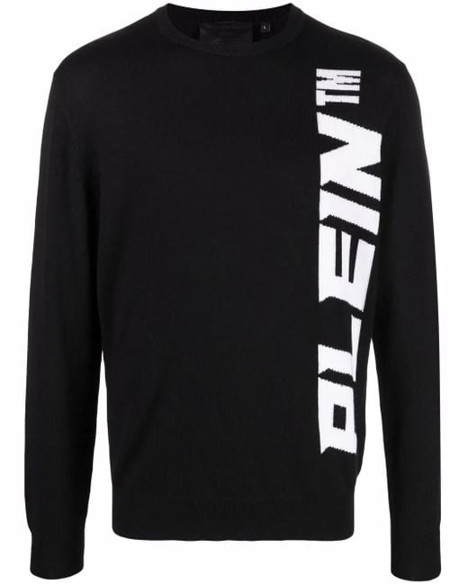 Philipp Plein Black Logo-Print Sweater for men