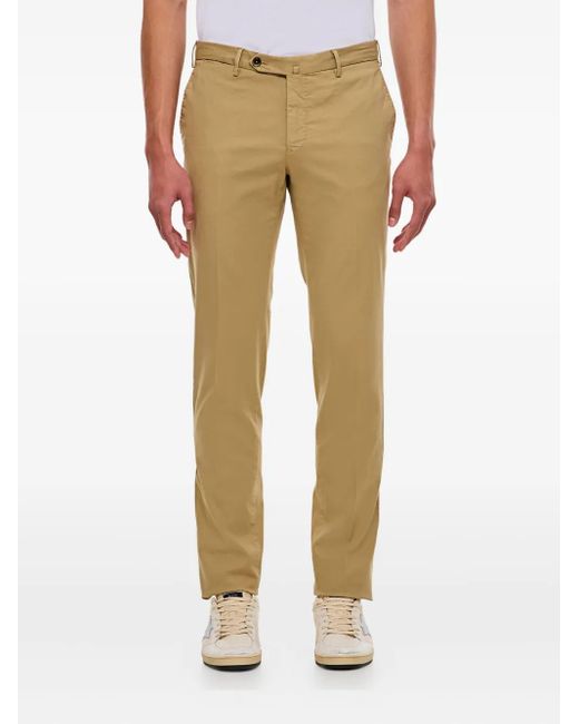PT Torino Natural Flat-Front Regular Trousers for men