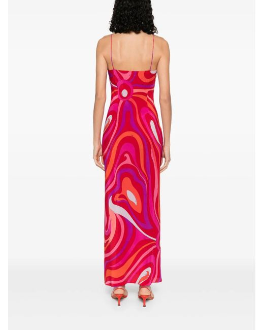 Emilio Pucci Pink Maxikleid mit Print