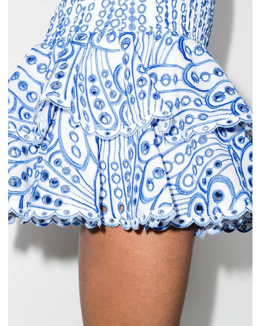 Minifalda Noa con volantes bordados Charo Ruiz de color Blue