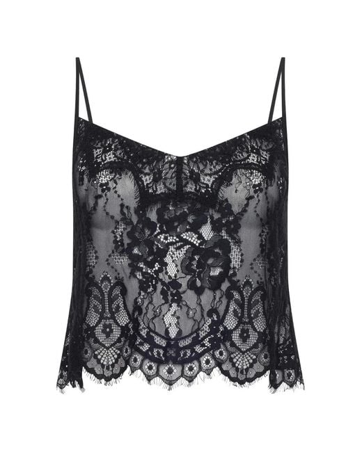 L'Agence Black Caylee Laced Top