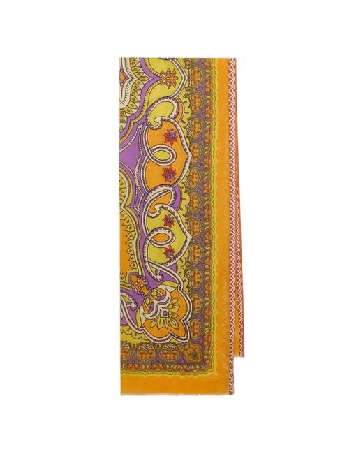 Maliparmi Yellow Jacquard Geometric Scarf
