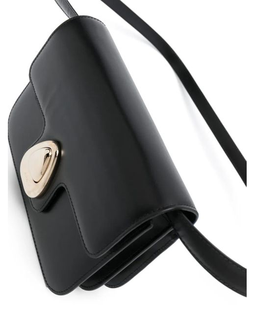 A.P.C. Black Mini Grace' Shoulder Bag With Embossed Logo In Smooth Leather