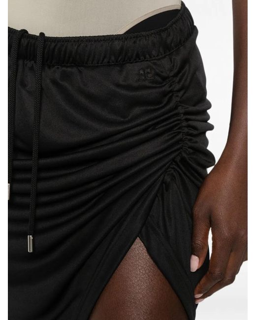 Courreges Black Asymmetric-Hem Skirt