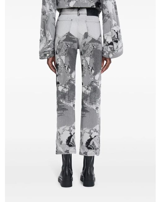 Ports 1961 Gray Abstract-Pattern Jeans
