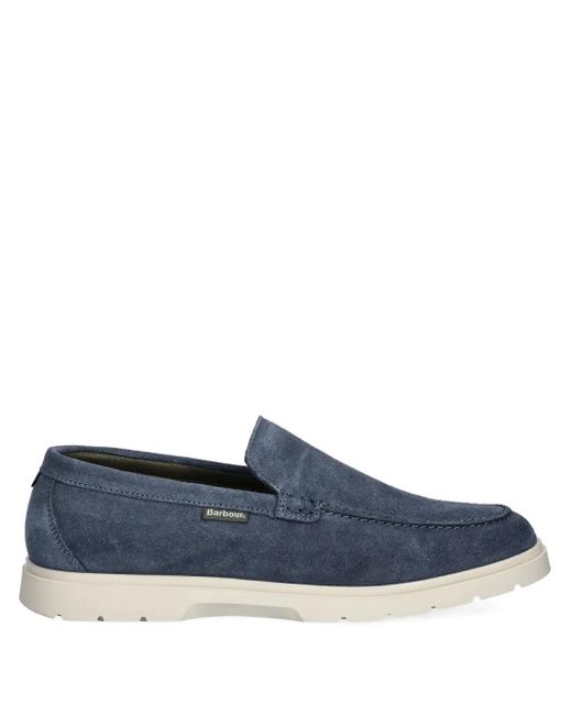 Barbour Blue Carty Suede Slip-On Loafers for men