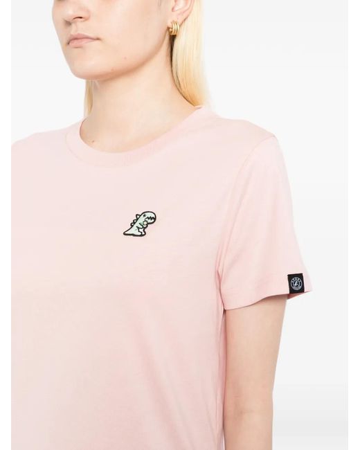 SPORT b. by agnès b. Pink Flower Dino Patched T-Shirt