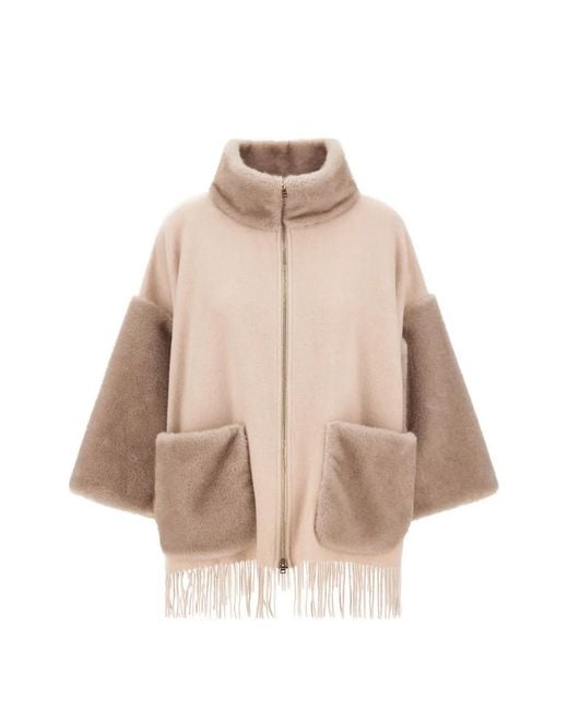 Herno Natural Fringed Poncho