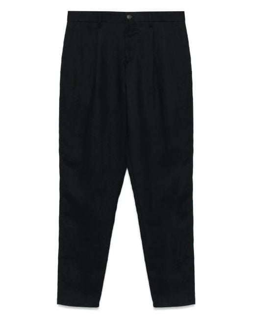 Canali Black Linen Trousers for men
