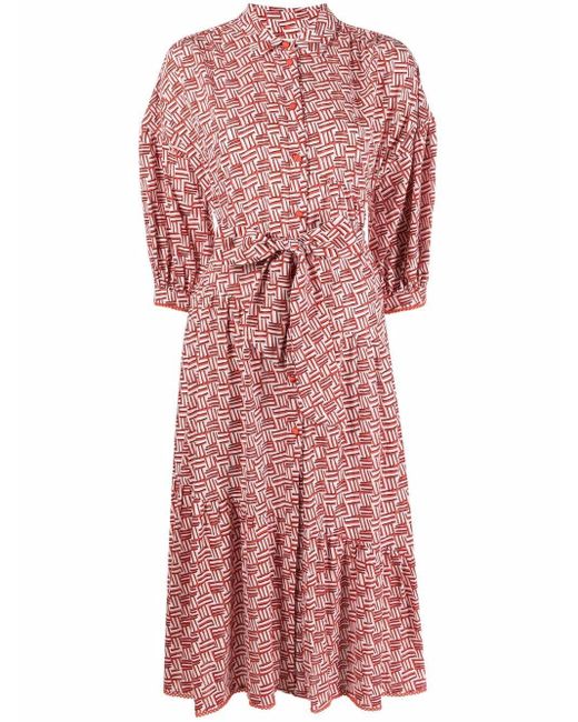 Diane von Furstenberg Luna Cotton-jacquard Shirt Dress in Orange | Lyst