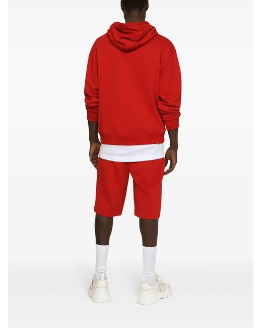Dolce & Gabbana Red Logo-Tag Track Shorts for men