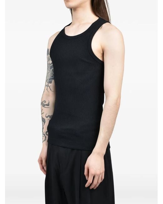Cmmn Swdn Black Arturo Ribbed Tank Top for men