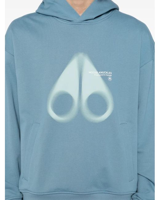Sudadera Con Capucha Y Logo Moose Knuckles de hombre de color Blue