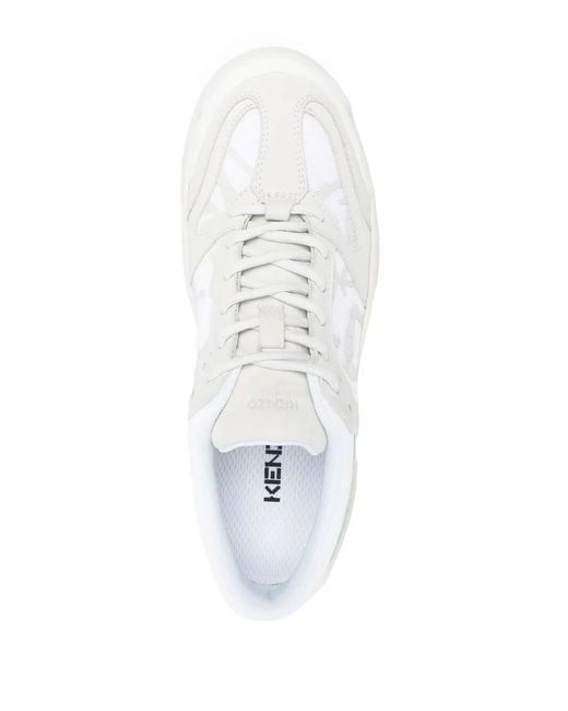 KENZO White Multi-Panel Lace-Up Sneakers