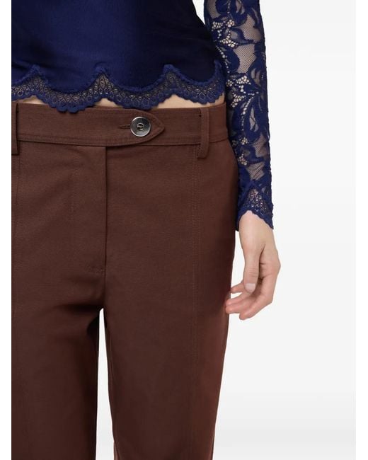 Rabanne Brown Pressed-Crease Trousers