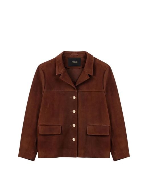 Maje Brown Suede Jacket