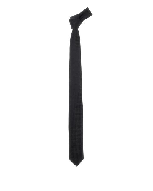 Emporio Armani White Checked Tie for men