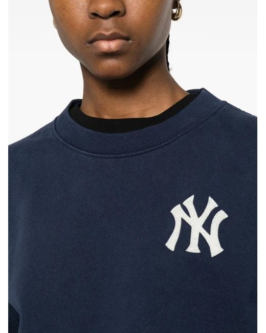 Sporty & Rich Blue Eeve Logo-Embroidered Sweatshirt