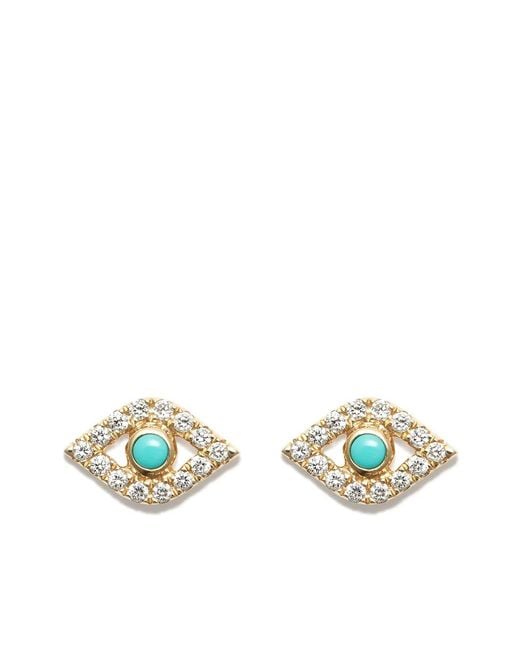 Sydney Evan Metallic 14Kt Evil Eye Stud Earrings