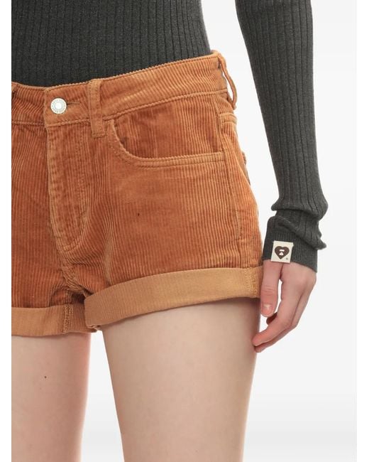 A Bathing Ape Brown Corduroy Logo Patch Shorts