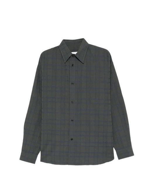 SAGE NATION Gray Chisholm Oversized Long-Sleeve Check Shirt for men