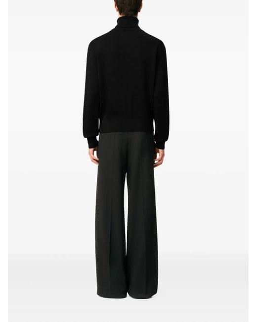 AMI Black Ami De Coeur Wool Roll-Neck Sweater for men