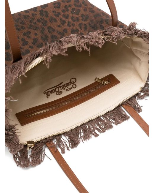 Mc2 Saint Barth Brown City Fringed Leopard-Print Tote Bag
