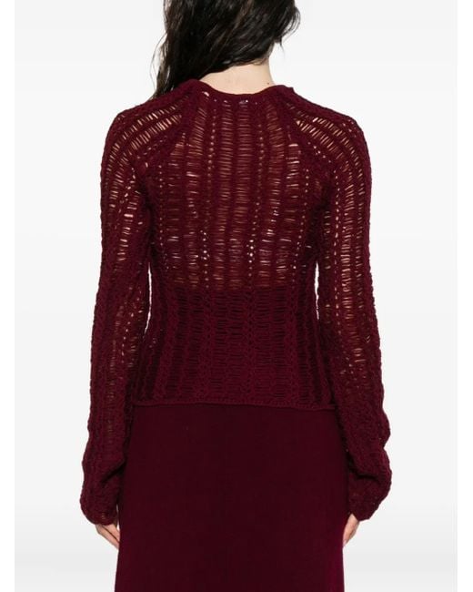 Séfr Red Open-Knit Sweater