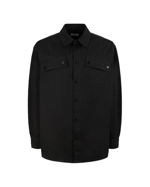 Off-White c/o Virgil Abloh Black Logo-Print Button-Up Overshirt for men