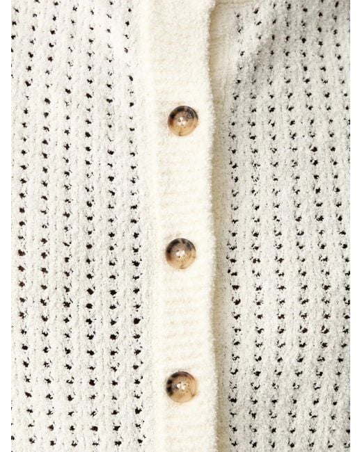 Marc O' Polo White Pointelle-Knit Button-Up Cardigan