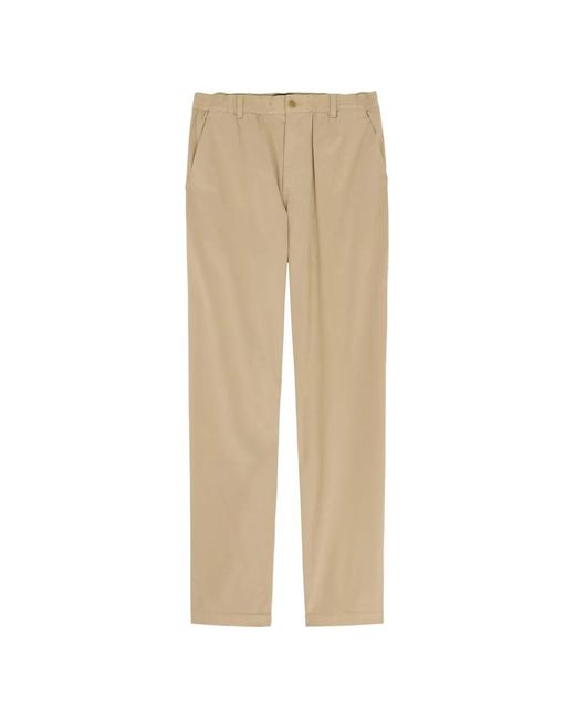 PAIGE Natural Eberton Elasticated-Waistband Pleated Trousers for men
