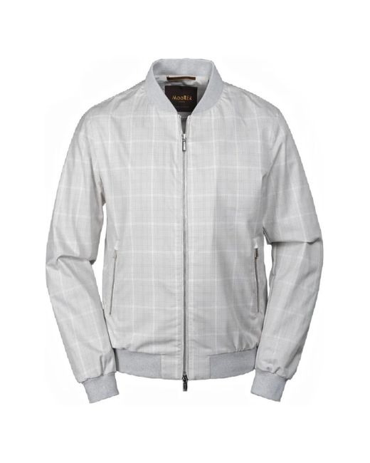 Moorer Gray Sorano Zip-Fastening Bomber Jacket for men