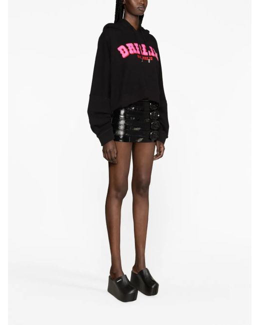 DSquared² Black Darlin' Logo-Print Cotton Hoodie