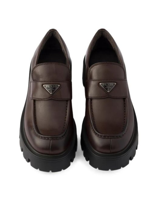 Prada Brown Leather Loafers