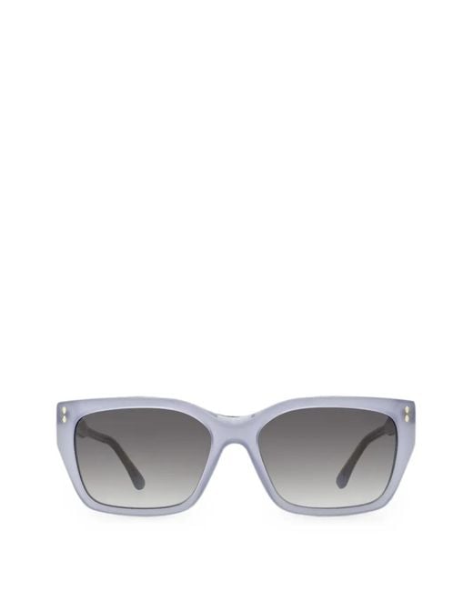 Isabel Marant Gray Oversized Rectangular-Frame Sunglasses