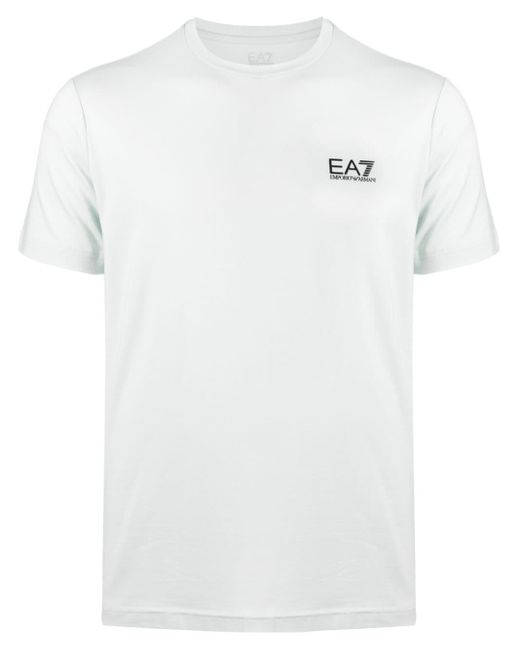 T-shirt en coton à logo embossé EA7 pour homme en coloris White
