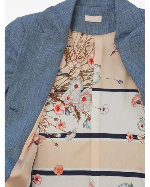 Liu Jo Blue Button Notched Jacket