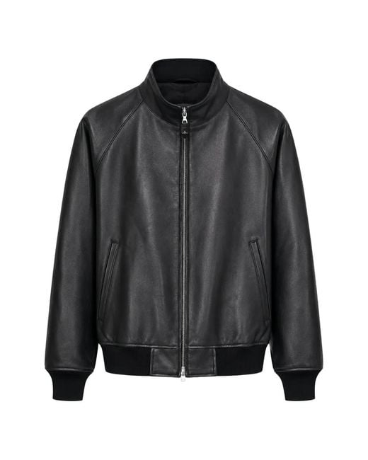 HERILL Black Lamb-Leather High-Neck Jacket