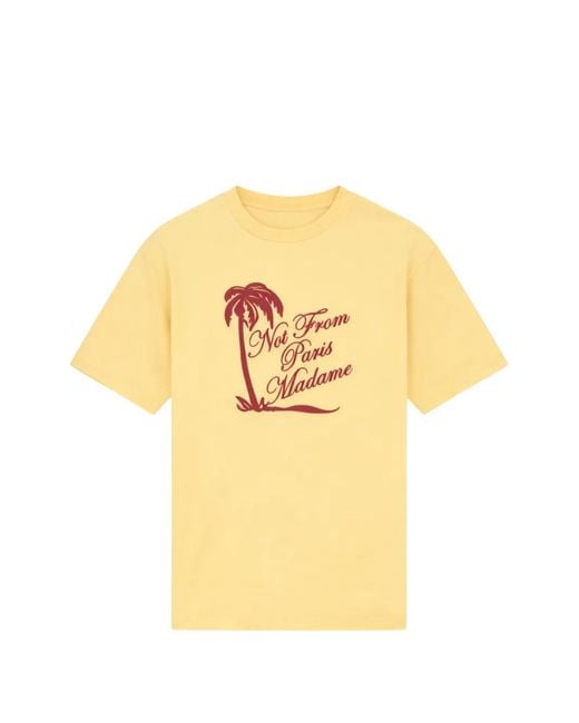 Drole de Monsieur Yellow Logo-Print T-Shirt for men