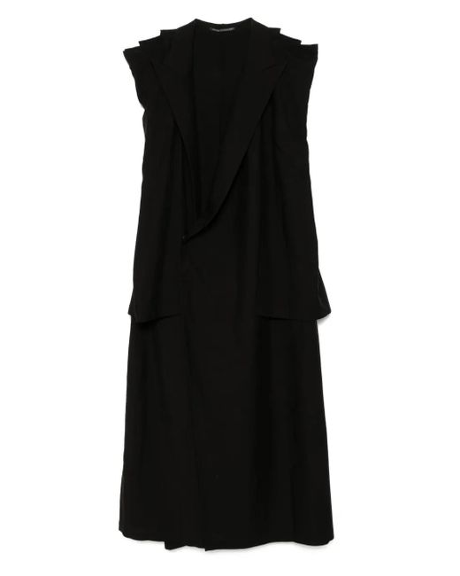 Yohji Yamamoto Black Twisted Gabardine Coat