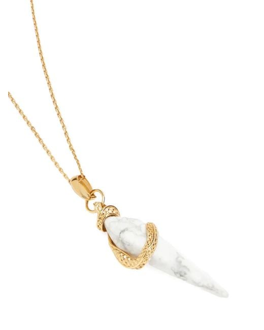 Roberto Cavalli White Fang-Pendant Necklace