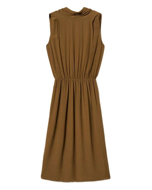 Twinset Brown Sleeveless Midi Dress