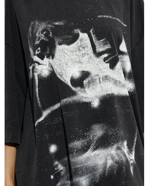 Off-White c/o Virgil Abloh Black Graphic-Print Mini T-Shirt Dress